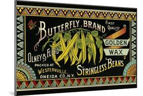 Butterfly Stringbeans Seed Packet-null-Mounted Art Print