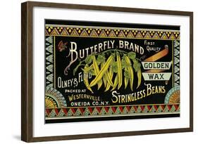 Butterfly Stringbeans Seed Packet-null-Framed Art Print