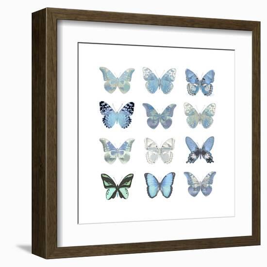 Butterfly Study in Blue I-Julia Bosco-Framed Art Print