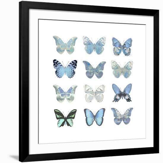 Butterfly Study in Blue I-Julia Bosco-Framed Art Print