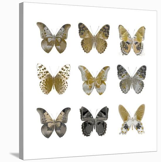 Butterfly Study in Gold I-Julia Bosco-Stretched Canvas