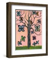 Butterfly Tree-null-Framed Art Print