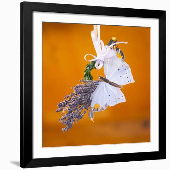 Butterfly with lavender as a jewellery-Alexander Georgiadis-Framed Photographic Print