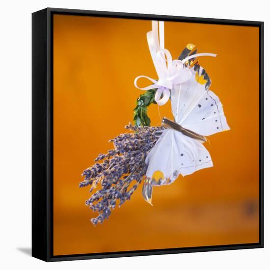 Butterfly with lavender as a jewellery-Alexander Georgiadis-Framed Stretched Canvas