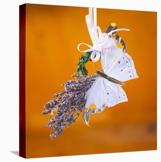 Butterfly with lavender as a jewellery-Alexander Georgiadis-Stretched Canvas