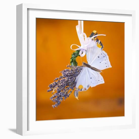 Butterfly with lavender as a jewellery-Alexander Georgiadis-Framed Photographic Print