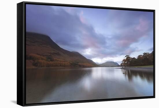 Buttermere at Dusk, Lake District National Park, Cumbria, England, United Kingdom, Europe-Ian Egner-Framed Stretched Canvas