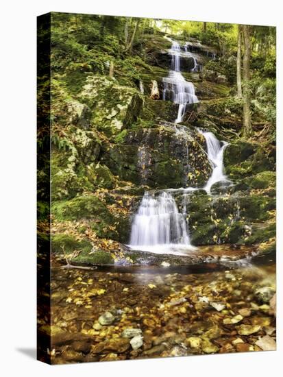 Buttermil Falls Autumn Scenic, New Jersey-George Oze-Stretched Canvas