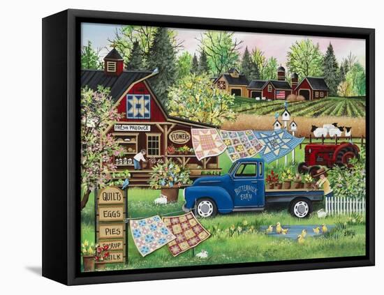 Buttermilk Farm Spring-Debbi Wetzel-Framed Stretched Canvas