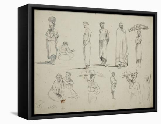 Butterworth: Group of Sketches of African Men and Women, 1851-Thomas Baines-Framed Stretched Canvas