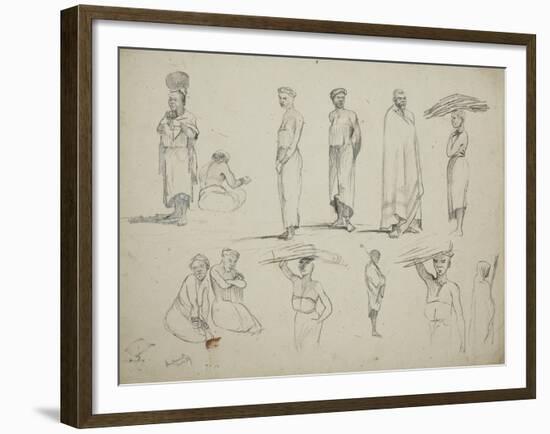 Butterworth: Group of Sketches of African Men and Women, 1851-Thomas Baines-Framed Giclee Print