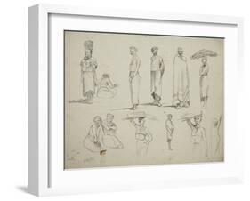 Butterworth: Group of Sketches of African Men and Women, 1851-Thomas Baines-Framed Giclee Print