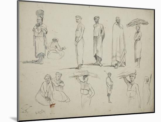 Butterworth: Group of Sketches of African Men and Women, 1851-Thomas Baines-Mounted Giclee Print