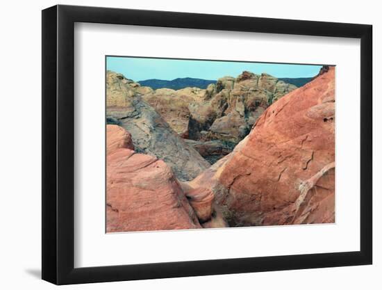 Buttes and rocks, White Domes Area, Valley of Fire State Park, Nevada, USA-Michel Hersen-Framed Photographic Print