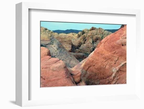 Buttes and rocks, White Domes Area, Valley of Fire State Park, Nevada, USA-Michel Hersen-Framed Photographic Print