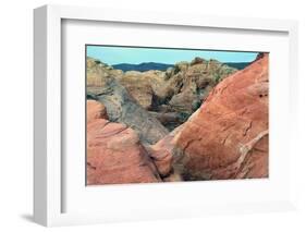 Buttes and rocks, White Domes Area, Valley of Fire State Park, Nevada, USA-Michel Hersen-Framed Photographic Print