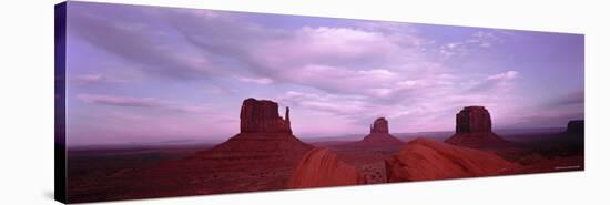 Buttes at Sunset, the Mittens, Merrick Butte, Monument Valley, Arizona, USA-null-Stretched Canvas