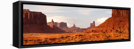 Buttes Rock Formations at Monument Valley, Utah-Arizona Border, USA-null-Framed Stretched Canvas