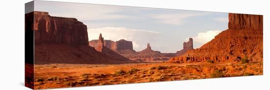 Buttes Rock Formations at Monument Valley, Utah-Arizona Border, USA-null-Stretched Canvas