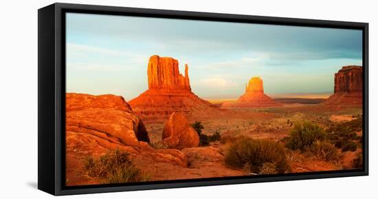 Buttes Rock Formations at Monument Valley, Utah-Arizona Border, USA-null-Framed Stretched Canvas