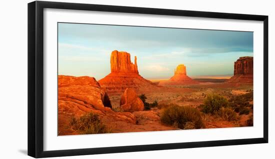 Buttes Rock Formations at Monument Valley, Utah-Arizona Border, USA-null-Framed Premium Photographic Print