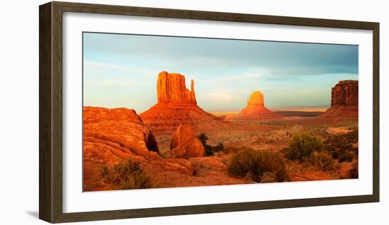 Buttes Rock Formations at Monument Valley, Utah-Arizona Border, USA-null-Framed Photographic Print