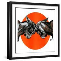 Butting Heads-Charles Bull-Framed Premium Giclee Print