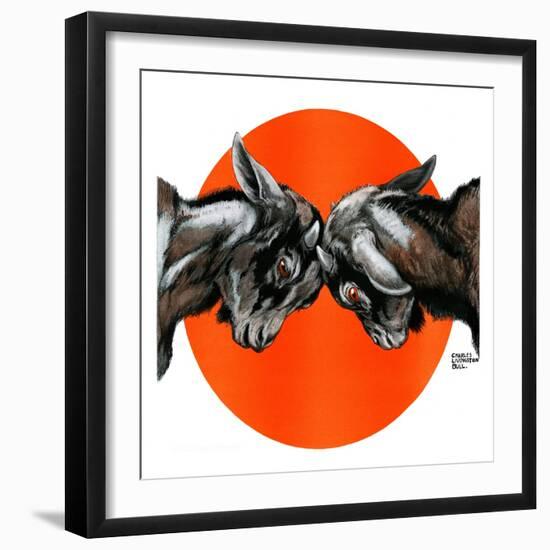 Butting Heads-Charles Bull-Framed Premium Giclee Print