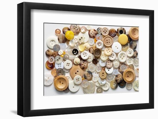 Button Background in Neutral Colors-lawcain-Framed Photographic Print
