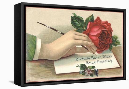 Button's Raven Gloss Shoe Dressing Trade Card-null-Framed Stretched Canvas