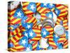 Buttons with Catalonia Flag-hemul-Stretched Canvas
