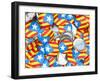 Buttons with Catalonia Flag-hemul-Framed Art Print