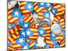 Buttons with Catalonia Flag-hemul-Mounted Art Print