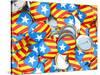 Buttons with Catalonia Flag-hemul-Stretched Canvas