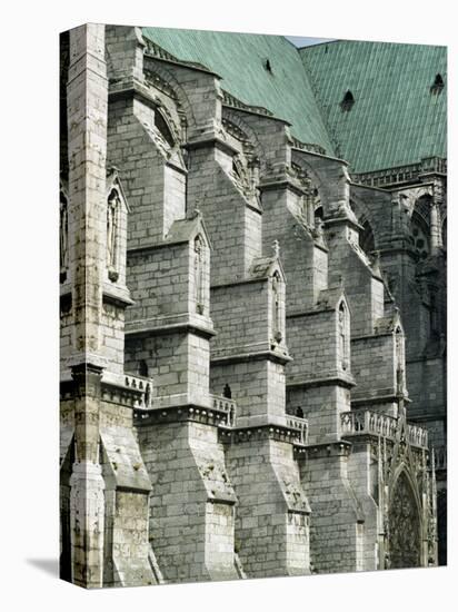Buttresses on the South Front of the Cathedral, Chartres, France-Walter Rawlings-Stretched Canvas