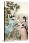 Buxom Italian Peasant Women Picking Grapes-null-Stretched Canvas