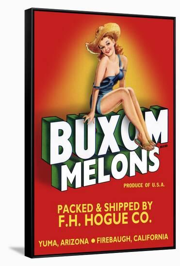 Buxom Melons - Crate Label-Lantern Press-Framed Stretched Canvas