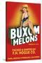 Buxom Melons - Crate Label-Lantern Press-Stretched Canvas