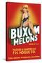 Buxom Melons - Crate Label-Lantern Press-Stretched Canvas