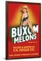 Buxom Melons - Crate Label-Lantern Press-Framed Art Print