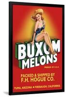 Buxom Melons - Crate Label-Lantern Press-Framed Art Print