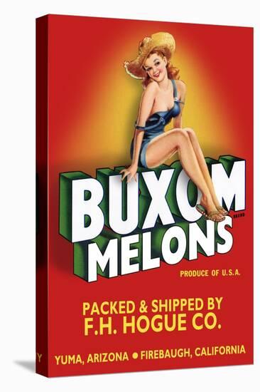 Buxom Melons - Crate Label-Lantern Press-Stretched Canvas