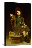 Buy a Posy, C.1881 (Oil on Canvas)-John George Brown-Stretched Canvas