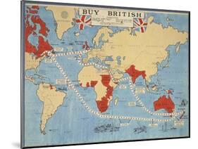 Buy British, A New Map Game and An Exciting World Race, 1932-null-Mounted Giclee Print