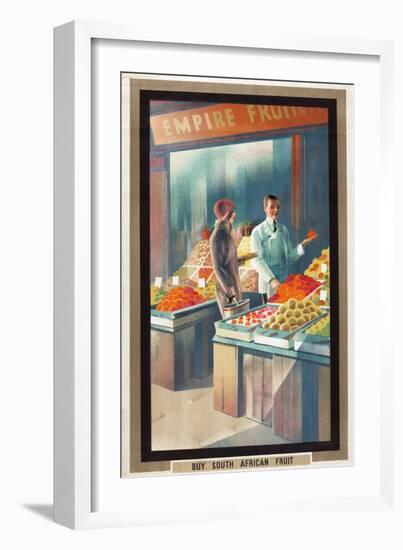 Buy South African Fruit, from the Series 'Empire Buying Makes Busy Factories', 1930-Austin Cooper-Framed Giclee Print