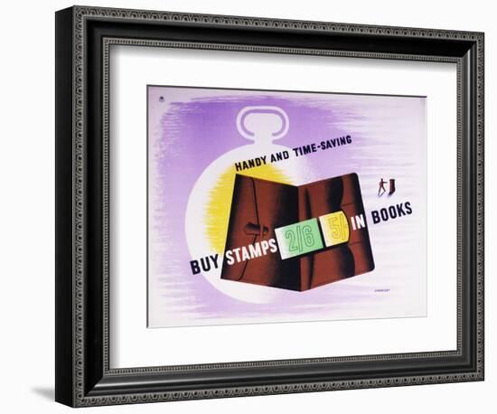 Buy Stamps in Books, Handy and Time Saving-Tom Eckersley-Framed Art Print