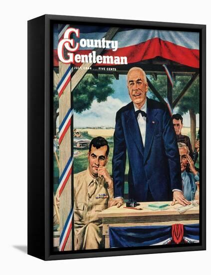 "Buy War Bonds," Country Gentleman Cover, July 1, 1944-W.W. Calvert-Framed Stretched Canvas