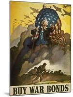 Buy War Bonds, World War 2 Poster of Uncle Sam-null-Mounted Art Print