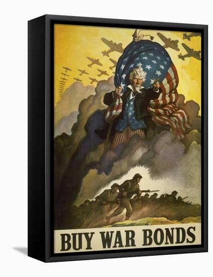 Buy War Bonds, World War 2 Poster of Uncle Sam-null-Framed Stretched Canvas