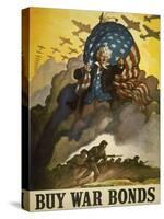 Buy War Bonds, World War 2 Poster of Uncle Sam-null-Stretched Canvas